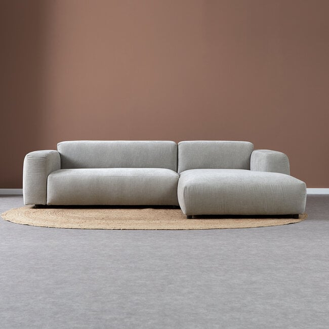 Pepp OCEAN met chaise longue rechts - Linnen Boston Cement