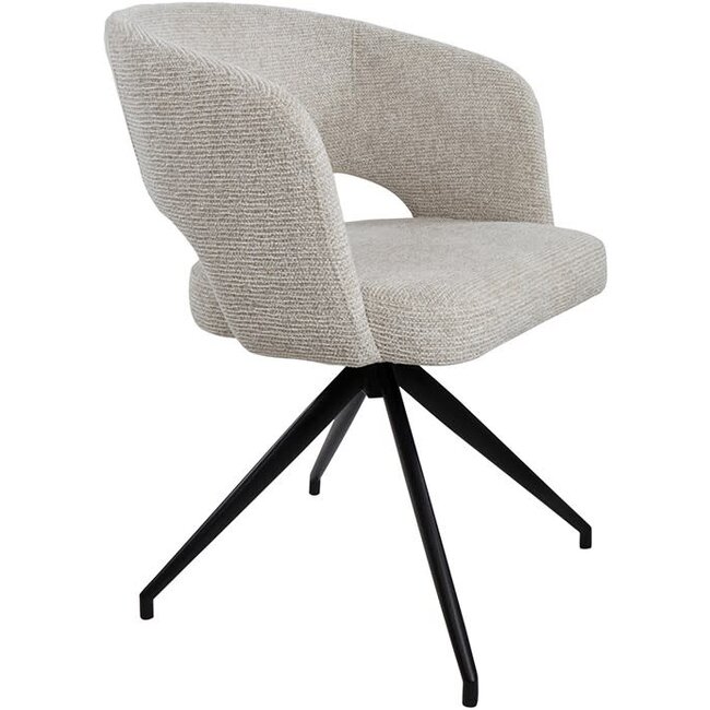 Nijwie Eetkamerstoel Claus - draaipoot 360 - Milan cream 103