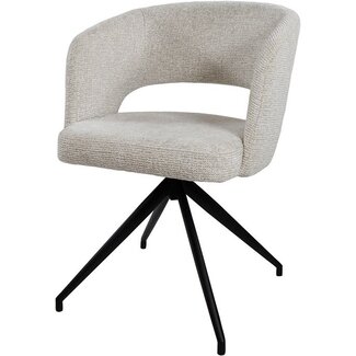 Nijwie Eetkamerstoel Claus - draaipoot 360 - Milan cream 103