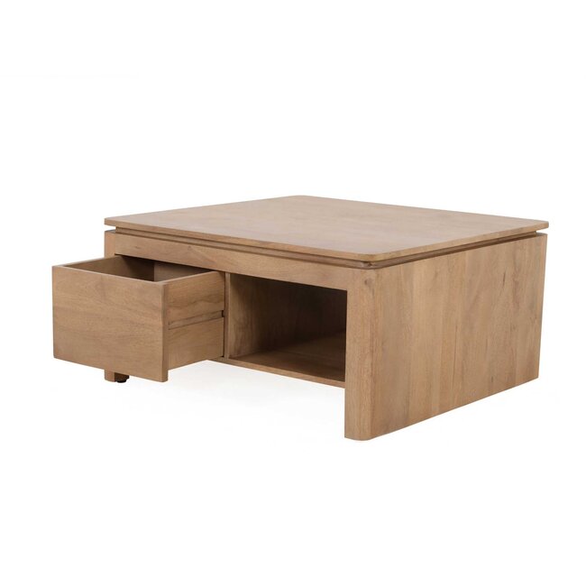Starfurn Vierkante Salontafel Dallas Naturel Mangohout 80 cm