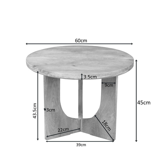 Starfurn Salontafel Guus Naturel Mangohout 60 cm