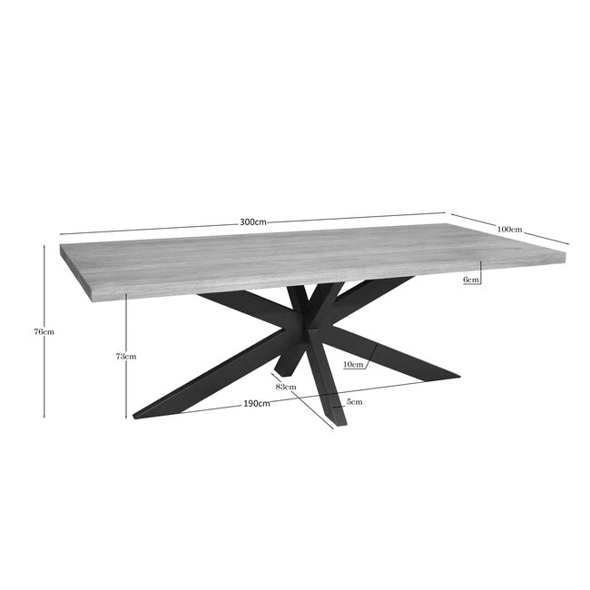 Starfurn Eettafel Dakota | 300 cm | Rechthoek