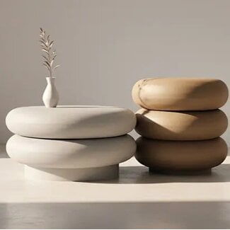 Nijwie Salontafel Formaggio Edam Ø68 Off-white