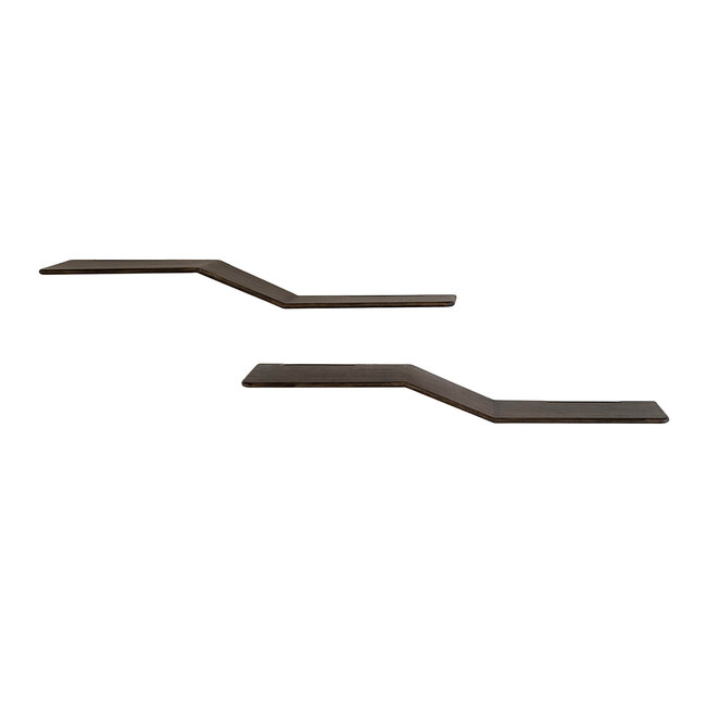 WoonStijl Wandplank Maya S-shape set van 2 teak espresso