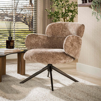 WoonStijl Fauteuil Flex draaibaar Hoven champagne bruin