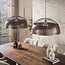 WoonStijl Hanglamp Screen open 2-lichts Ø60cm Antiek koper