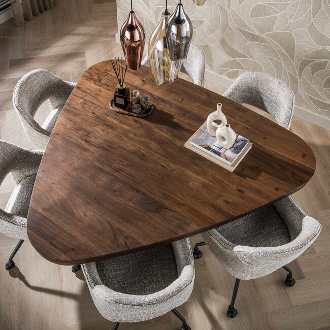 WoonStijl Eettafel Arcadia triangle 165cm Acacia bruin