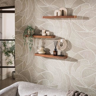 WoonStijl Wandplank Carve 60cm set van 3 Acacia bruin