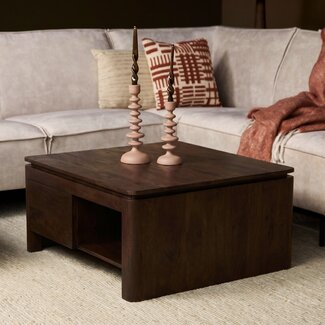 Starfurn Vierkante Salontafel Dallas Bruin Mangohout 80 cm