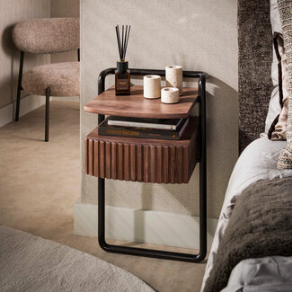 WoonStijl Nachtkastje Linea 1 lade Acacia