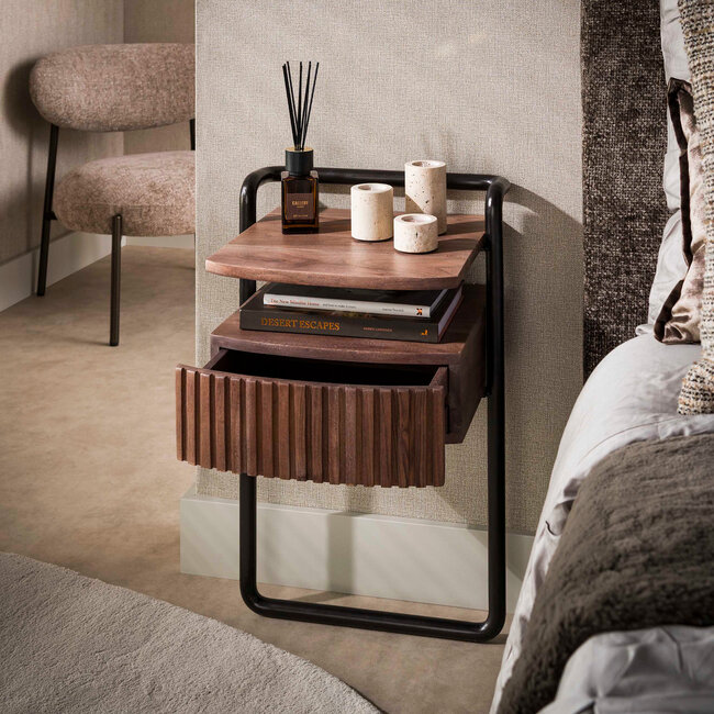 WoonStijl Nachtkastje Linea 1 lade Acacia