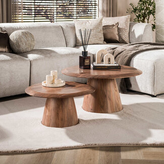 WoonStijl Salontafel Rona set van 2 acacia bruin