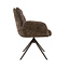 WoonStijl Armstoel Lounge draaibaar taupe met bruin onderstel