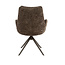 WoonStijl Armstoel Lounge draaibaar taupe met bruin onderstel