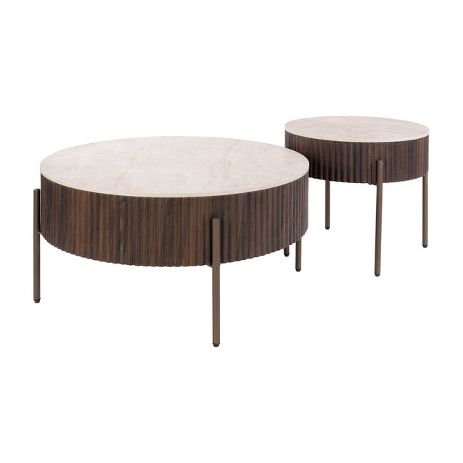 WoonStijl Salontafel Ceramo rond set van 2 Taj Mahal