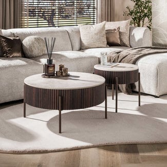 WoonStijl Salontafel Ceramo rond set van 2 Taj Mahal