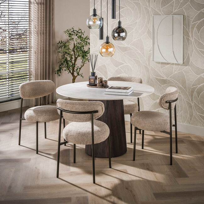 WoonStijl Eettafel Ceramo Centro rond Ø120cm Taj Mahal
