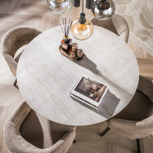 WoonStijl Eettafel Ceramo Centro rond Ø120cm Taj Mahal