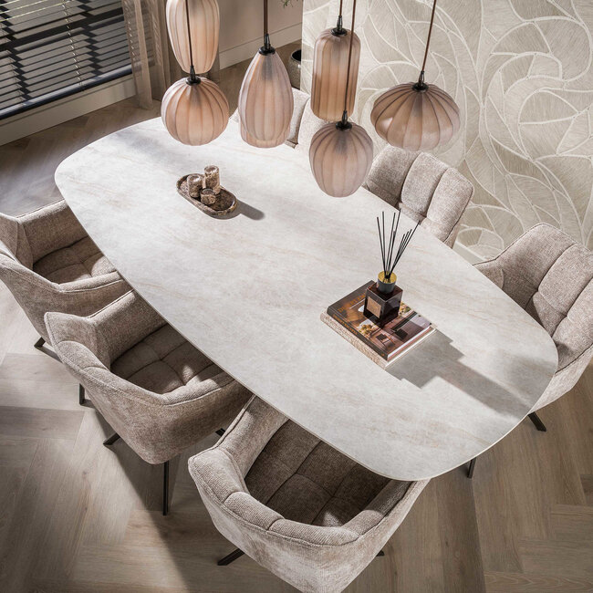 WoonStijl Eettafel Ceramo Centro deens ovaal 215cm Taj Mahal