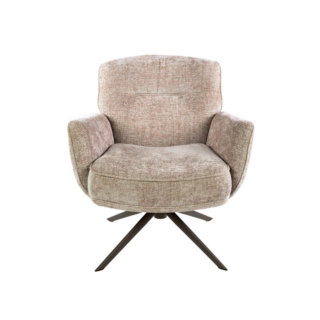 WoonStijl Fauteuil Forza draaibaar Hoven zand - bruin onderstel