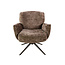 WoonStijl Fauteuil Forza draaibaar Hoven champagne - bruin onderstel