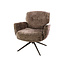 WoonStijl Fauteuil Forza draaibaar Hoven champagne - bruin onderstel