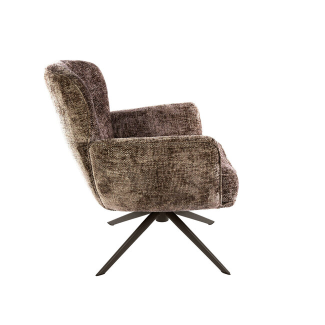 WoonStijl Fauteuil Forza draaibaar Hoven champagne - bruin onderstel