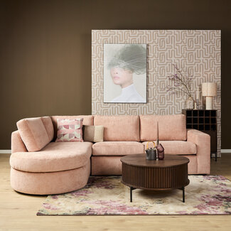MySofa Alma Hoekbank Roze Divan Links+2,5 zits
