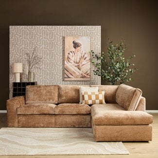 MySofa Teddy Hoekbank Cinnamon 2,5 zits+Divan Rechts