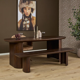 Starfurn Eetkamerbank Maré Brown | 220 cm