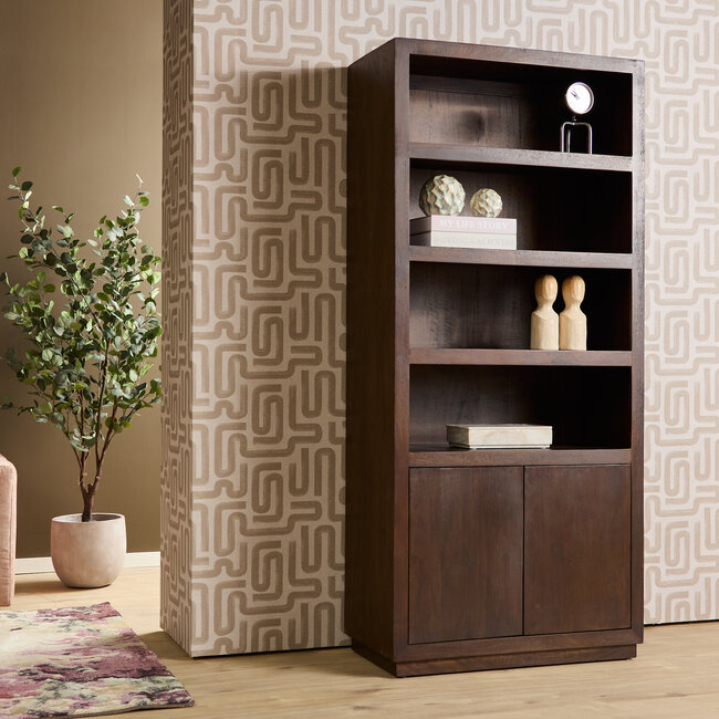 Starfurn Boekenkast Brussel Brown 90 cm | Mangohout & Push-to-Open – Starfurn