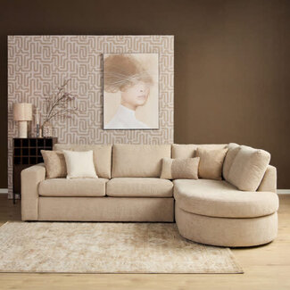 MySofa Hoekbank Alma | Beige | 2,5 zits + Divan Rechts | 5 jaar garantie