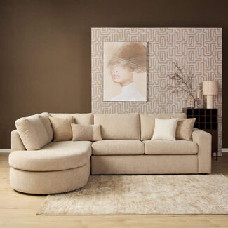 MySofa Hoekbank Alma | Beige | 2,5 zits + Divan Links | 5 jaar garantie