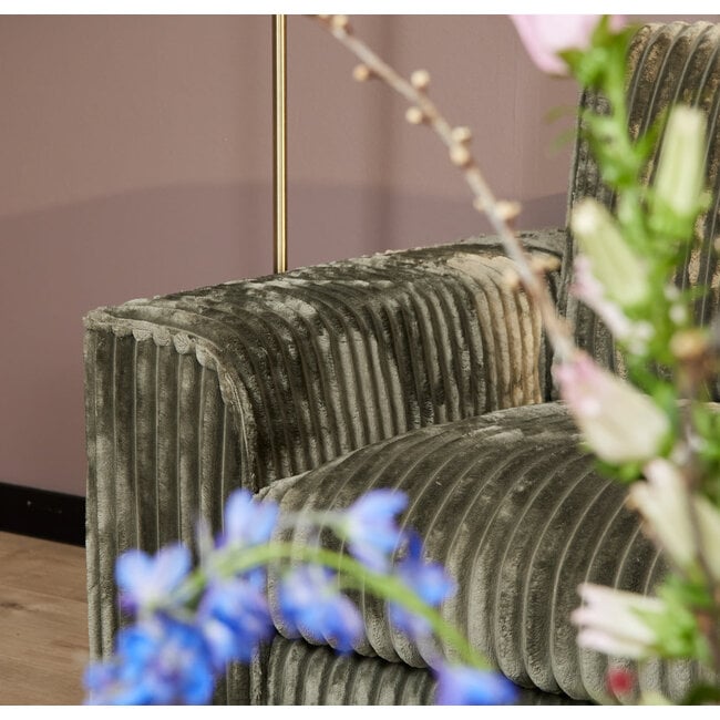 MySofa Teddy Hoekbank Groen Divan Links+2,5 zits