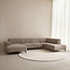 Label51 Bank Merido - Taupe Raven | Zwart Metaal - Velvet - U-Bank Rechts