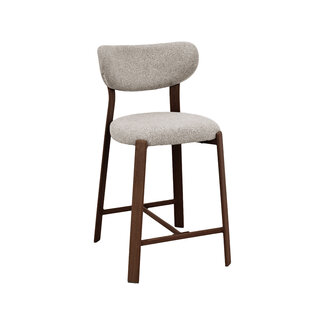 Label51 Barkruk Mika - Beige - Prestige - Donkerbruin frame