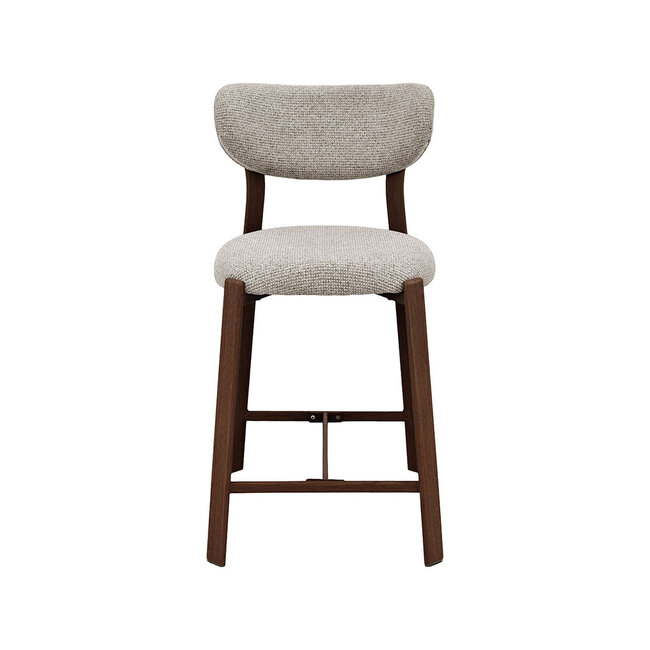 Label51 Barkruk Mika - Beige - Prestige - Donkerbruin frame