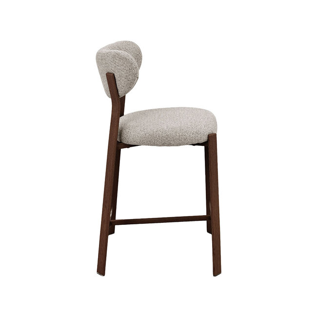 Label51 Barkruk Mika - Beige - Prestige - Donkerbruin frame