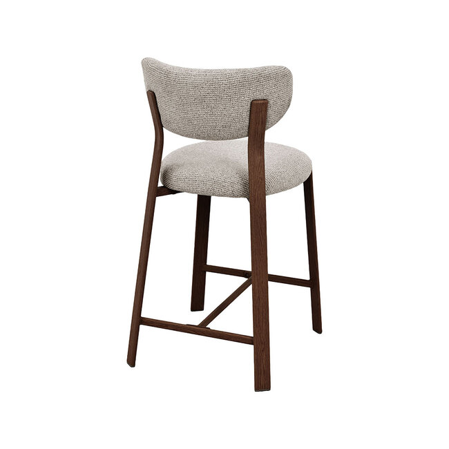 Label51 Barkruk Mika - Beige - Prestige - Donkerbruin frame