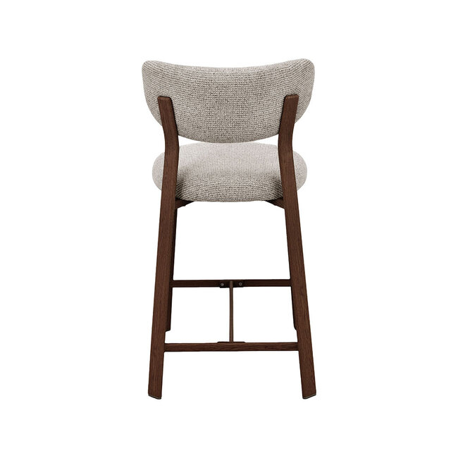 Label51 Barkruk Mika - Beige - Prestige - Donkerbruin frame