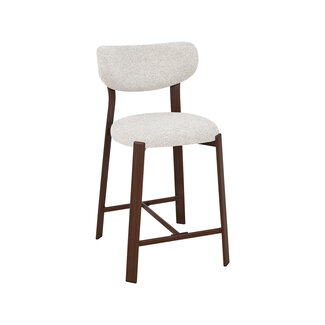 Label51 Barkruk Mika - Naturel - Prestige - Donkerbruin frame