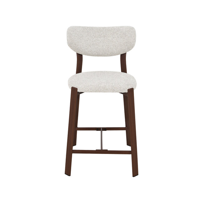 Label51 Barkruk Mika - Naturel - Prestige - Donkerbruin frame