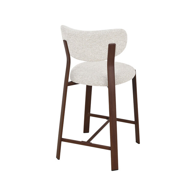Label51 Barkruk Mika - Naturel - Prestige - Donkerbruin frame