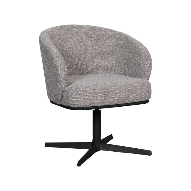 Label51 Eetkamerstoel Cannes - Mushroom - Boucle - Zwart Metalen Frame