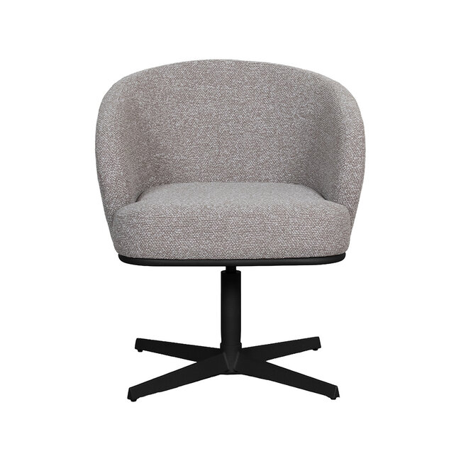 Label51 Eetkamerstoel Cannes - Mushroom - Boucle - Zwart Metalen Frame