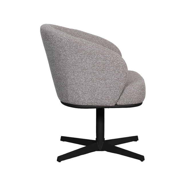 Label51 Eetkamerstoel Cannes - Mushroom - Boucle - Zwart Metalen Frame