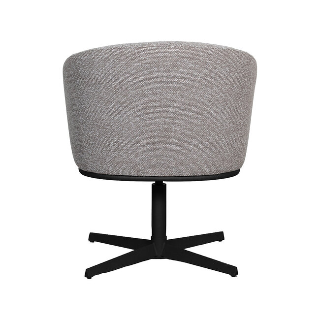 Label51 Eetkamerstoel Cannes - Mushroom - Boucle - Zwart Metalen Frame