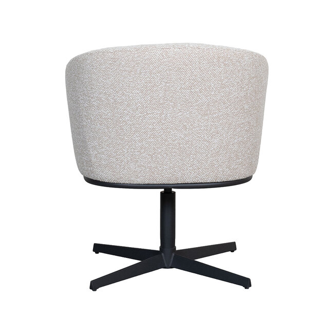 Label51 Eetkamerstoel Cannes - Naturel - Boucle - Zwart Metalen Frame