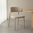 Label51 Eetkamerstoel Kaito - Beige - Geweven - Beige Metalen Frame
