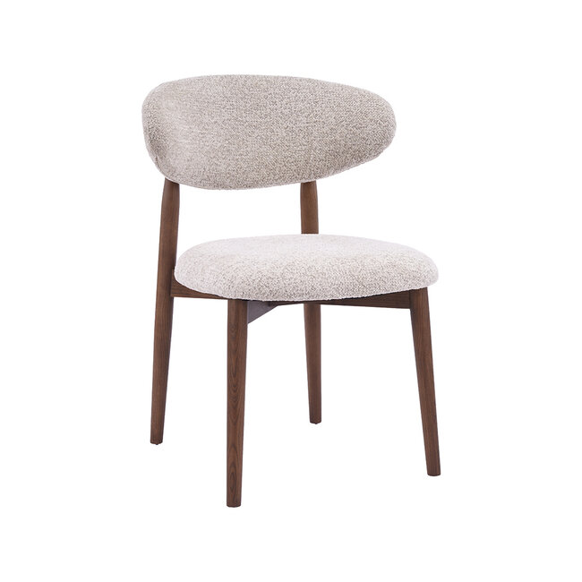 Label51 Eetkamerstoel Kyoto - Beige - Walnoot Frame